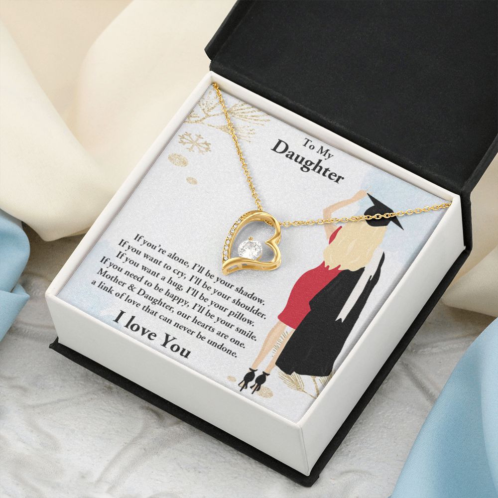 TO MY DAUGHTER, FOREVER LOVE NECKLACE WITH MESSAGE CARD, FROM MOM, BIRTHDAY AND DAUGHTERS DAY GIFT FOR HER