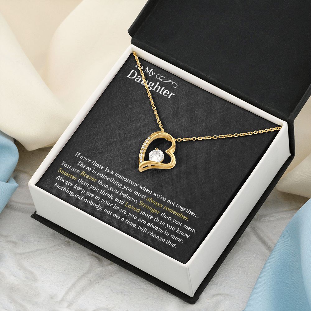 TO MY DAUGHTER, FOREVER LOVE NECKLACE WITH MESSAGE CARD, BIRTHDAY AND DAUGHTERS DAY GIFT FOR HER