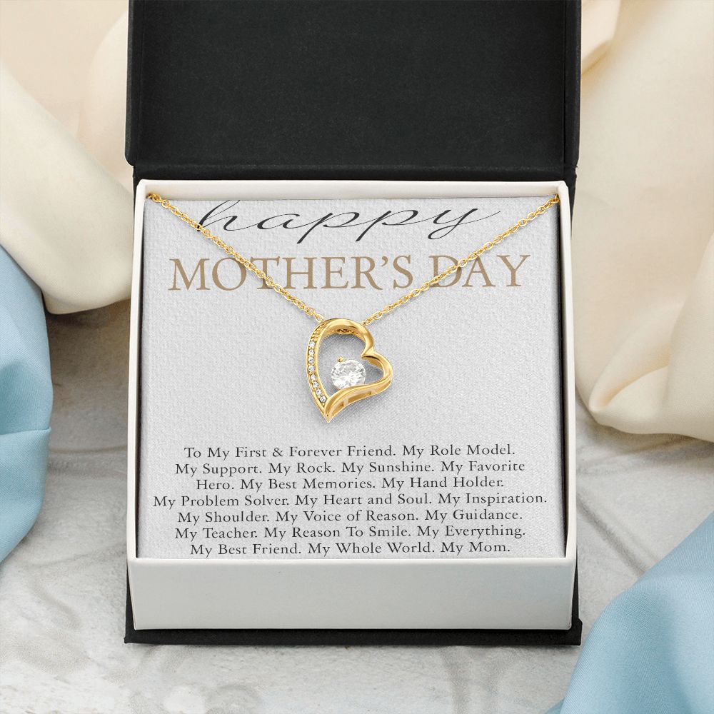 HAPPY MOTHERS DAY, FOREVER LOVE NECKLACE FOR MOM, NECKLACE WITH MESSAGE CARD, BIRTHDAY, MOTHER'S DAY GIFT FOR HER