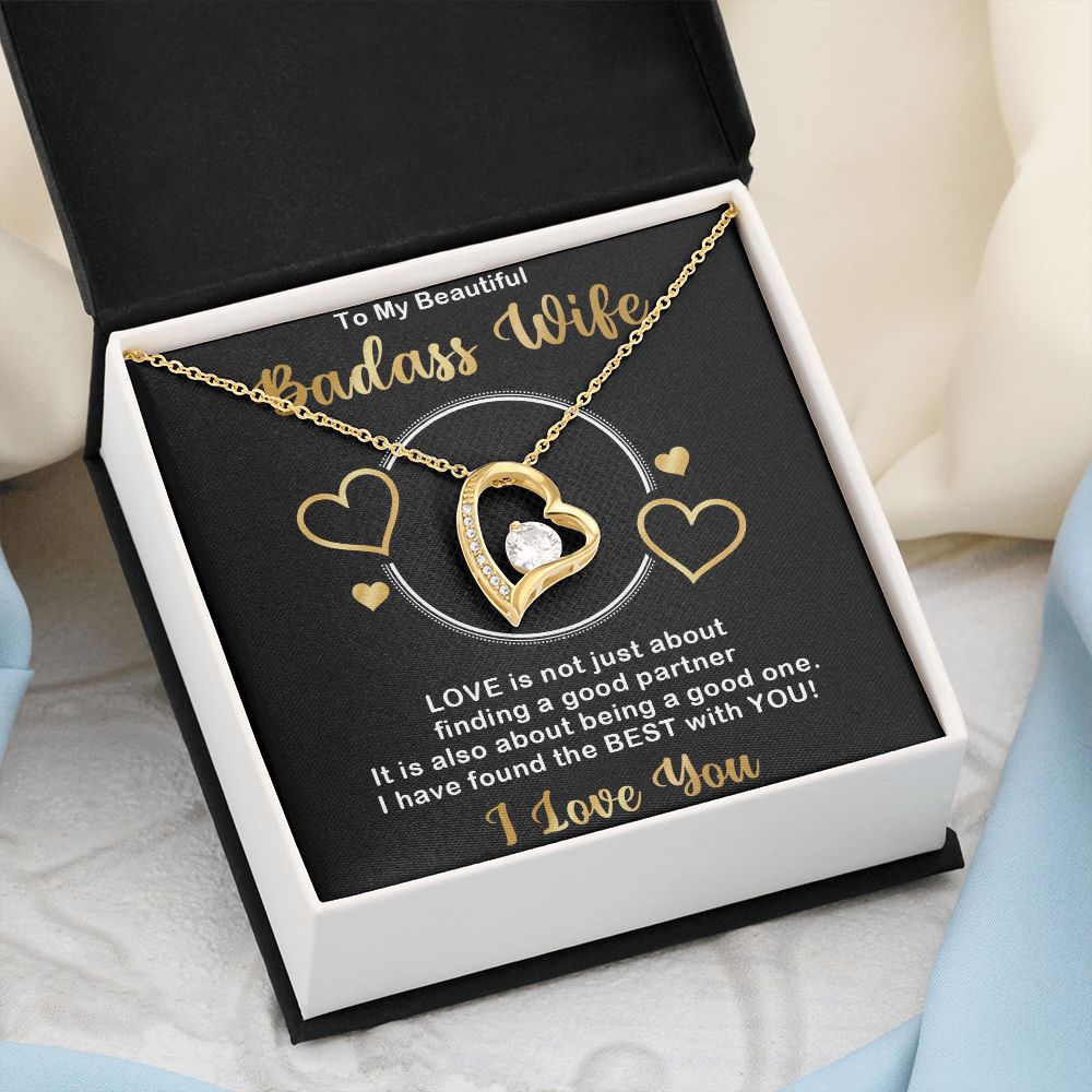 Forever Love Necklace, Badass Wife, Necklace With Message Card, Birthday Gift For Her