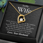 To My Wife, Forever Love Necklace With You Are The Queen Of This Family Message Card, Anniversary, Birthday, Gift For Her, Jewelry For Her, Pendant For Her