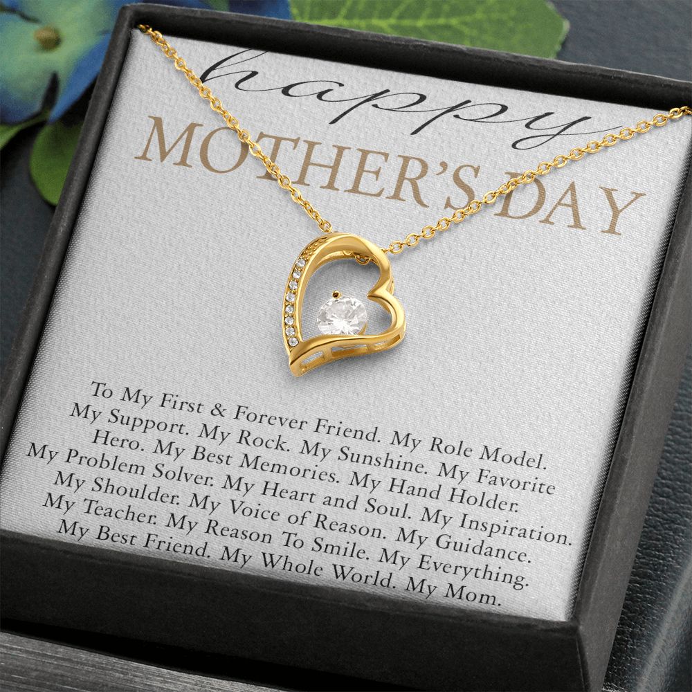 HAPPY MOTHERS DAY, FOREVER LOVE NECKLACE FOR MOM, NECKLACE WITH MESSAGE CARD, BIRTHDAY, MOTHER'S DAY GIFT FOR HER