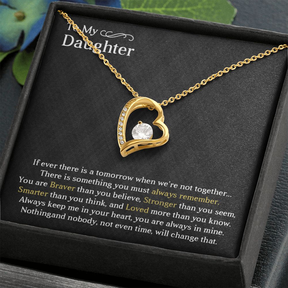 TO MY DAUGHTER, FOREVER LOVE NECKLACE WITH MESSAGE CARD, BIRTHDAY AND DAUGHTERS DAY GIFT FOR HER