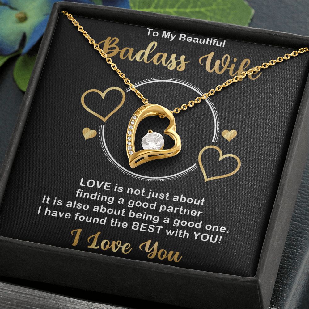 Forever Love Necklace, Badass Wife, Necklace With Message Card, Birthday Gift For Her