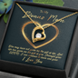 To My Bonus Mom, Forever Love Necklace, Mother’s Day Message Card Gift Pendant For Her, Christmas, Birthday, Anniversary, Gift For Her, Jewelry For Her, Necklace For Her, Mother’s Day Gift