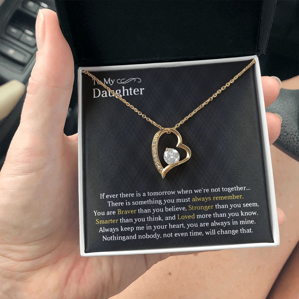 TO MY DAUGHTER, FOREVER LOVE NECKLACE WITH MESSAGE CARD, BIRTHDAY AND DAUGHTERS DAY GIFT FOR HER