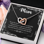 Mom, Interlocking Hearts Necklace With I Love You The Most You're The Best Message Card, Mother's Day Gift, Birthday, Anniversary, Pendant For Her, Jewelry For Her
