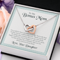 To My Bonus Mom, Interlocking Hearts Necklace With I'm So Glad To Have You Here In My Life Message Card, Jewelry For Her, Mother's Day Gift, Anniversary, Birthday, Gift For Her, Pendant For Her