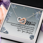 To My Mom, Interlocking Hearts Necklace With Thank You For Being The Loving And Caring Mom Message Card, Pendant For Her, Mother's Day Gift, Birthday, Anniversary, Gift For Her, Jewelry For Her