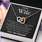 To My Wife, Interlocking Hearts Necklace With You Are The Queen Of This Family Message Card, Anniversary, Birthday, Gift For Her, Jewelry For Her, Pendant For Her