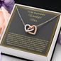 To My Boyfriend's Wonderful Mom, Interlocking Hearts Necklace With Thanks For Raising The Man Of My Dream Message Card, Mother's Day Gift, Birthday, Anniversary, Gift For Her, Pendant For Her, Jewelry For Her