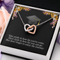 To A Beautiful Girl, Interlocking Hearts Necklace With Don't Forget To Enjoy The Journey Message Card, Graduation Ceremony Gift For Her, Jewelry For Her, Pendant For Her