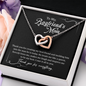 To My Boyfriend's Mom, Interlocking Hearts Necklace With Thanks You For Everything Message Card, Mother's Day Gift, Birthday, Anniversary, Pendant For Her, Jewelry For Her