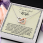 To My Beautiful Wife, Interlocking Hearts Necklace With I Love You More Than Words Can Say Message Card, Pendant For Her, Birthday, Anniversary, Gift For Her, Jewelry For Her