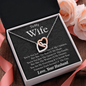 To My Wife, Interlocking Hearts Necklace With You Are The Queen Of This Family Message Card, Anniversary, Birthday, Gift For Her, Jewelry For Her, Pendant For Her