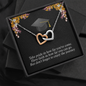 To A Beautiful Girl, Interlocking Hearts Necklace With Don't Forget To Enjoy The Journey Message Card, Graduation Ceremony Gift For Her, Jewelry For Her, Pendant For Her
