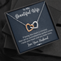 To My Beautiful Wife, Interlocking Hearts Necklace With I Stole Your Heart And You Stole Mine Message Card, Pendant For Her, Birthday, Anniversary, Gift For Her, Jewelry For Her