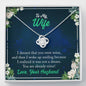To My Wife You Are Already Mine Knot Pendant, Gift For Wife, Necklace With A Beautiful Message Card, Anniversary, Valentine's Day, Silver Pendant For Wife