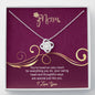 To My Mom, You're Loved So Very Much, Knot Pendant For Your Special Mom, Necklace With Message Card, Gift Ideas For Mom, Silver Knot Pendant, Jewelry For Her