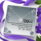 To My Mom, Love Knot Necklace With Thank You For Being The Loving And Caring Mom Message Card, Pendant For Her, Mother's Day Gift, Birthday, Anniversary, Gift For Her, Jewelry For Her