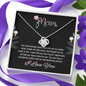 Mom, Love Knot Necklace With You Are Truly A Wonderful Mother and An Extraordinary Person Message Card, Mother's Day Gift, Birthday, Anniversary, Pendant For Her, Jewelry For Her
