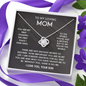 To My Loving Mom I Love You Knot Necklace For Mother's Day