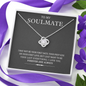 My Soulmate, Love Knot Necklace With Message Card, Pendant For Her, Birthday, Gift For Her, Jewelry For Her, Anniversary Gift, Flawless Necklace With Message Card