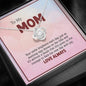 To My Mom, Your Smile Gives Us The Courage To Face The New Day With Joy, Jewelry For Her, Silver Knot Pendant, Necklace With Message Card, Pendant For Mom