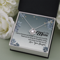 To My Mom, Love Knot Necklace With Thank You For Being The Loving And Caring Mom Message Card, Pendant For Her, Mother's Day Gift, Birthday, Anniversary, Gift For Her, Jewelry For Her