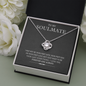 My Soulmate, Love Knot Necklace With Message Card, Pendant For Her, Birthday, Gift For Her, Jewelry For Her, Anniversary Gift, Flawless Necklace With Message Card
