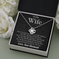 To My Wife, Love Knot Necklace With You Are The Queen Of This Family Message Card, Anniversary, Birthday, Gift For Her, Jewelry For Her, Pendant For Her