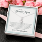 To My Bonus Mom, Alluring Beauty Necklace With I'm So Glad To Have You Here In My Life Message Card, Jewelry For Her, Mother's Day Gift, Anniversary, Birthday, Gift For Her, Pendant For Her
