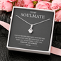 My Soulmate, Alluring Beauty Necklace With Message Card, Pendant For Her, Birthday, Gift For Her, Jewelry For Her, Anniversary Gift, Flawless Necklace With Message Card