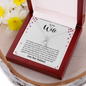 To My Wife, Alluring Beauty Necklace With Thank You For Being My Dearest Wife Message Card, Jewelry For Her, Birthday Gift, Anniversary, Gift For Her, Pendant For Her