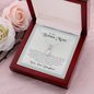 To My Bonus Mom, Alluring Beauty Necklace With I'm So Glad To Have You Here In My Life Message Card, Jewelry For Her, Mother's Day Gift, Anniversary, Birthday, Gift For Her, Pendant For Her