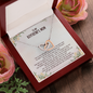 To My Boyfriend's Mom, Interlocking Hearts Necklace With Thank You For Raising The Perfect Man Message Card, Mother's Day Gift, Anniversary, Birthday, Jewelry For Her, Pendant For Her