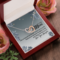 To My Mom, Interlocking Hearts Necklace With Thank You For Being The Loving And Caring Mom Message Card, Pendant For Her, Mother's Day Gift, Birthday, Anniversary, Gift For Her, Jewelry For Her