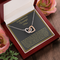 To My Boyfriend's Wonderful Mom, Interlocking Hearts Necklace With Thanks For Raising The Man Of My Dream Message Card, Mother's Day Gift, Birthday, Anniversary, Gift For Her, Pendant For Her, Jewelry For Her
