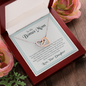 To My Bonus Mom, Interlocking Hearts Necklace With I'm So Glad To Have You Here In My Life Message Card, Jewelry For Her, Mother's Day Gift, Anniversary, Birthday, Gift For Her, Pendant For Her