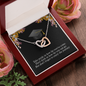 To A Beautiful Girl, Interlocking Hearts Necklace With Don't Forget To Enjoy The Journey Message Card, Graduation Ceremony Gift For Her, Jewelry For Her, Pendant For Her