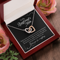 To My Boyfriend's Mom, Interlocking Hearts Necklace With Thanks You For Everything Message Card, Mother's Day Gift, Birthday, Anniversary, Pendant For Her, Jewelry For Her