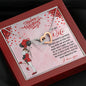 Interlocking Hearts With Message Card, Two Heart Necklace, To My Wife I look Forward To Growing Old With You Pendant, Jewelry For Her, Couple Collection