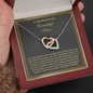 To My Boyfriend's Wonderful Mom, Interlocking Hearts Necklace With Thanks For Raising The Man Of My Dream Message Card, Mother's Day Gift, Birthday, Anniversary, Gift For Her, Pendant For Her, Jewelry For Her