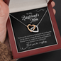 To My Boyfriend's Mom, Interlocking Hearts Necklace With Thanks You For Everything Message Card, Mother's Day Gift, Birthday, Anniversary, Pendant For Her, Jewelry For Her