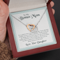 To My Bonus Mom, Interlocking Hearts Necklace With I'm So Glad To Have You Here In My Life Message Card, Jewelry For Her, Mother's Day Gift, Anniversary, Birthday, Gift For Her, Pendant For Her