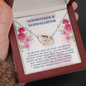 To My Godmother, Interlocking Hearts Necklace With Our Bond Will Never Cease To Grow Message Card, Mother's Day Gift, Pendant For Her, Birthday, Anniversary, Gift For Her, Jewelry For Her