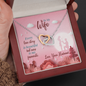 To My Wife, Interlocking Hearts Necklace With Message Card, Jewelry For Her, Anniversary, Birthday, Gift For Her, Pendant For Her, Delightful Necklace With Message Card