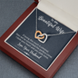 To My Beautiful Wife, Interlocking Hearts Necklace With I Stole Your Heart And You Stole Mine Message Card, Pendant For Her, Birthday, Anniversary, Gift For Her, Jewelry For Her