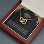 To A Beautiful Girl, Interlocking Hearts Necklace With Don't Forget To Enjoy The Journey Message Card, Graduation Ceremony Gift For Her, Jewelry For Her, Pendant For Her