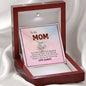 To My Mom, Your Smile Gives Us The Courage To Face The New Day With Joy, Jewelry For Her, Silver Knot Pendant, Necklace With Message Card, Pendant For Mom